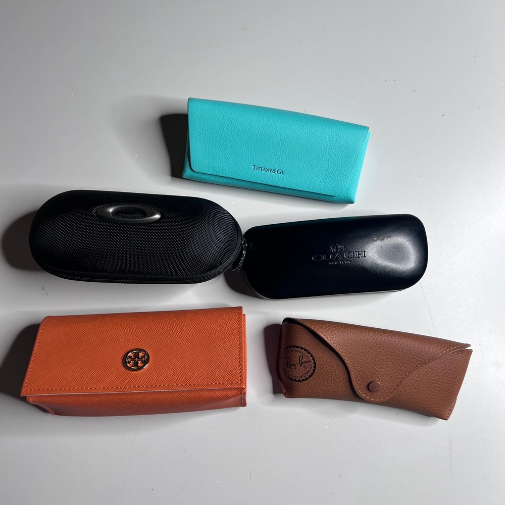 Designer Sunglasses Case Lot Tiffany‎ Coach Tory Burch Ray-Ban Oakley 5pc Bundle